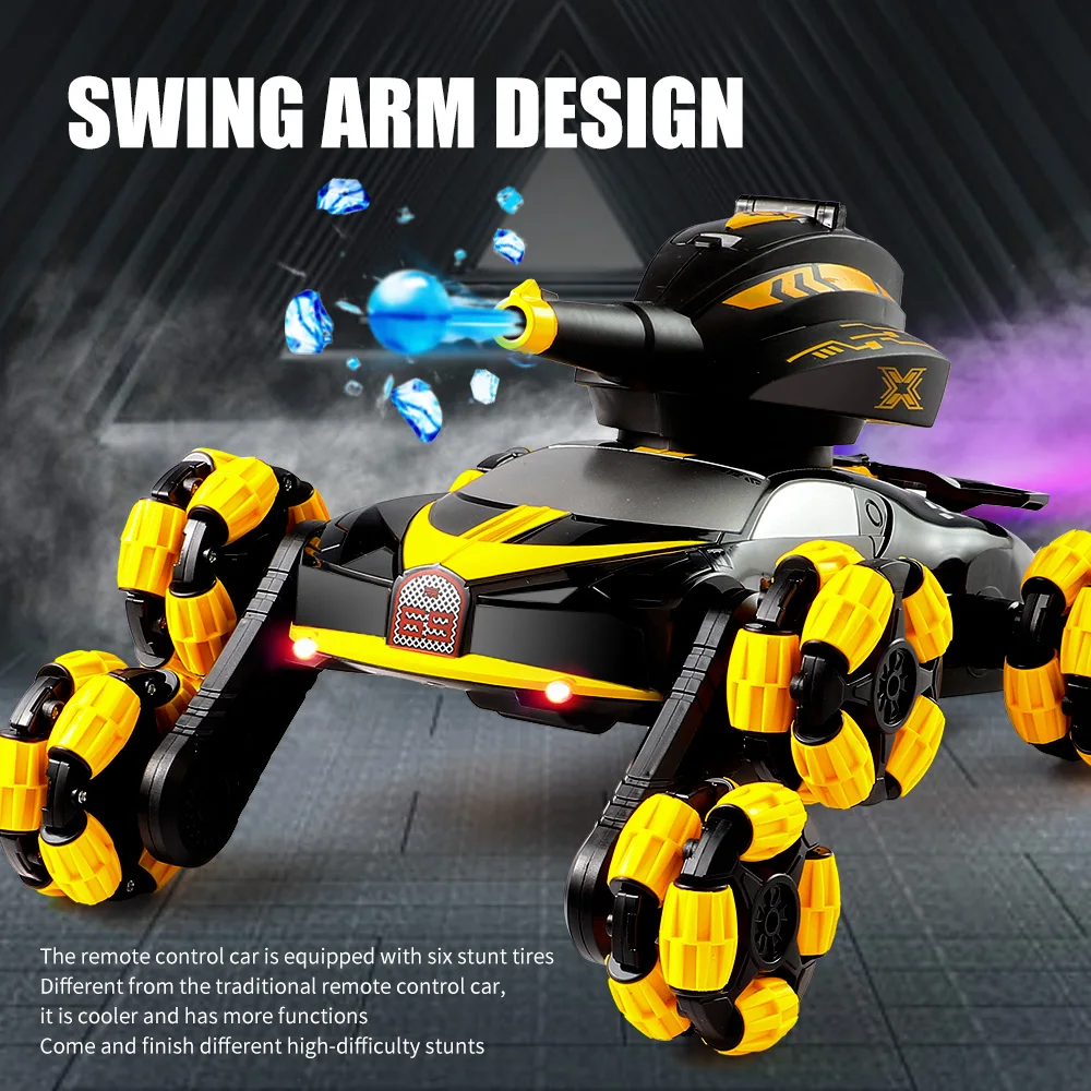 2.4G 8-pass Can Launch Water Bomb Remote Control Tank Hot Sale Radio Control Stunt Car With Spray RC Tank Drift Car For Kids