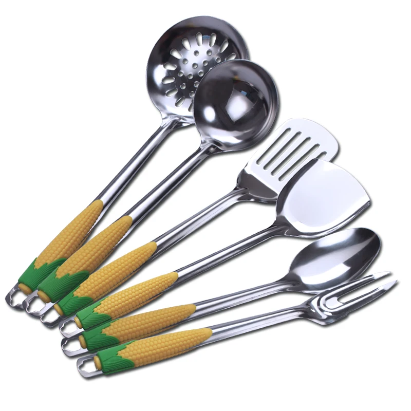 
Corn Handle Stainless Steel Kitchenware Set Shovel Spoon Fork Cooking Utensils Kitchen Tools 