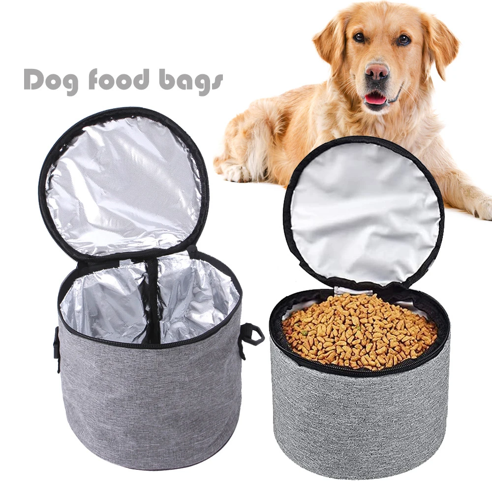 Manufacturer wholesale portable outdoor food storage bowl scoop 6 pieces dog travel bag set