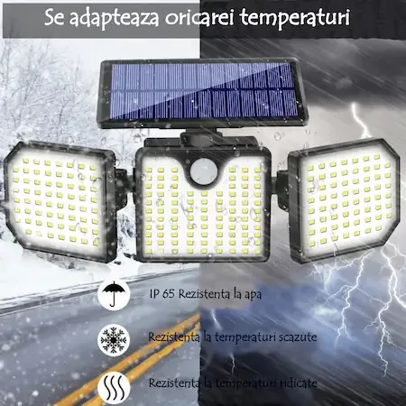 Solar Lights Outdoor 230 Leds Solar Powered Security Flood Lights 360 Degree RotatableHeads Adjustable Mo With Remote control