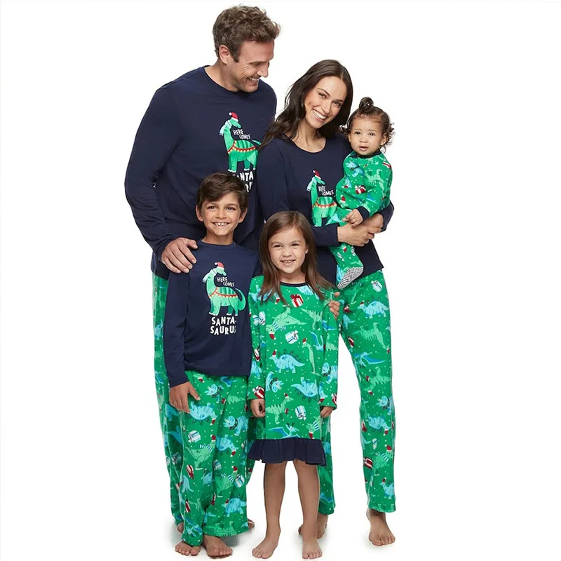 Hot Selling Fashion Christmas Pajamas Sets Kids Babys Cartoon Printed Designs Family Christmas Pajamas Sets