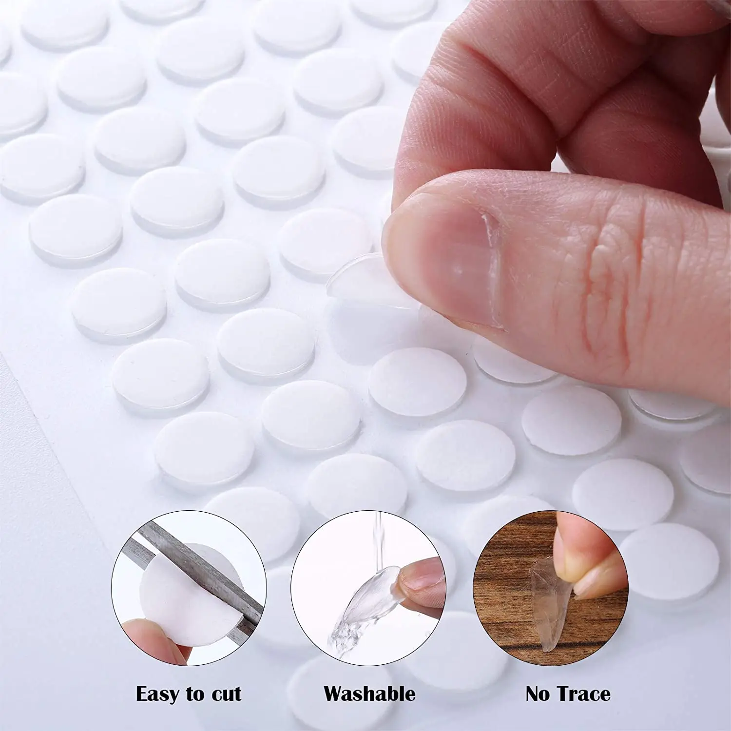 Double Sided Tape Stickers Super Sticky No Traces Removable Round Adhesive Dots for Poster DIY Crafts Transparent Home Office