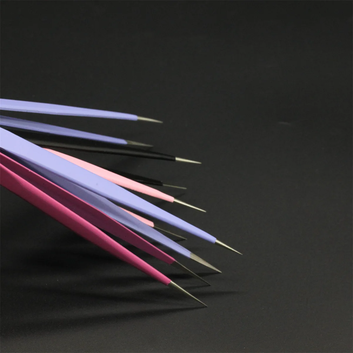 Double Pressing Head Silicone Rhinestones Pick up Manicure Tools Eyelash Extension Nail Art Tweezers Set Nail Tweezers