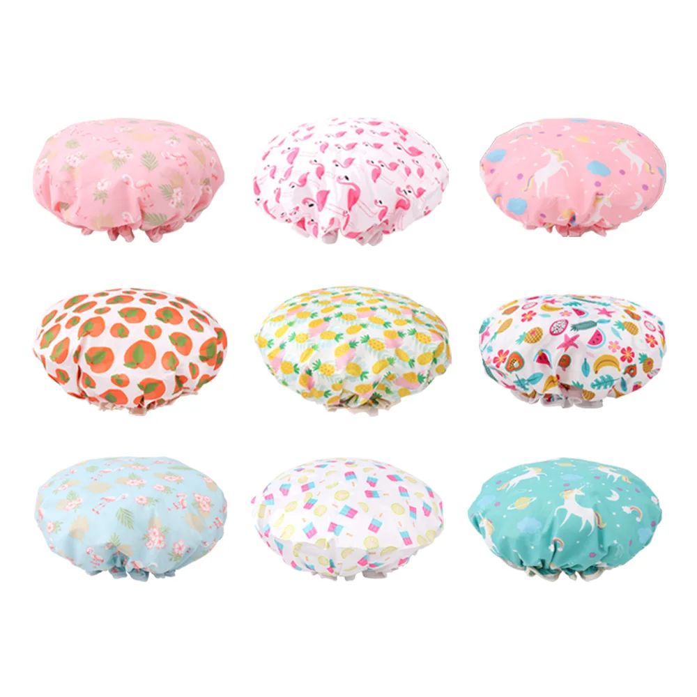 
New flower style water proof Ladies Elastic Hair Bath Fashion shower cap 