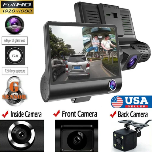 32G камера Full HD 1080P 4 дюймов Автомобильный видеорегистратор Dash Cam вождения безопасности рекордер g-сенсор
