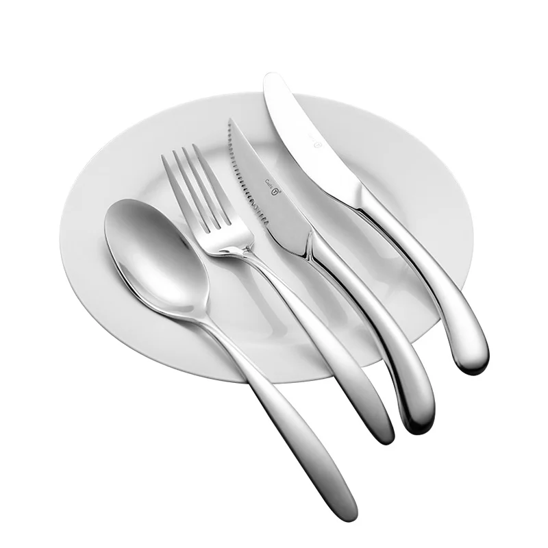 
Cutlery Bulk Flatware Eco Friendly Safe Chinese Restaurant Supply Silverware Dinnerware Sets Stainless Steel Round Shape 