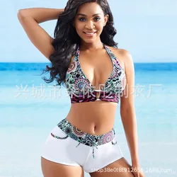Z83820 Fashion 2022 Sexy Print Backless swimwear women Bikinis Set