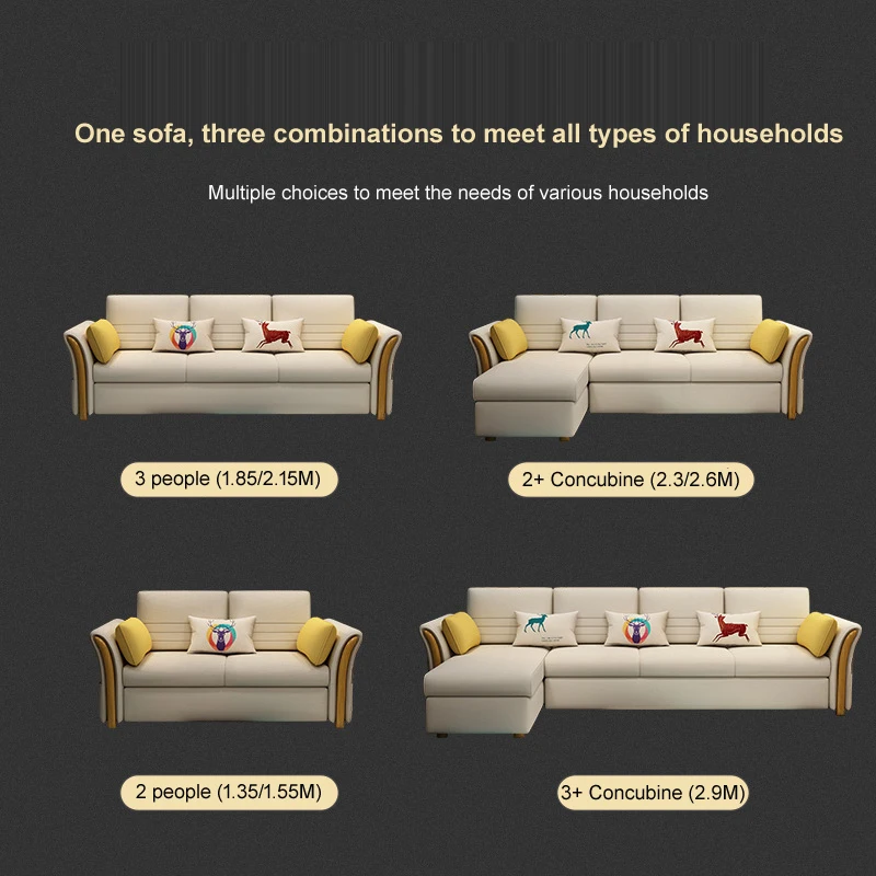 ULT-XJ-03 Factory wholesale  wooden frame Cotton and linen extend cum bed  with storage modern folding small sofa bed