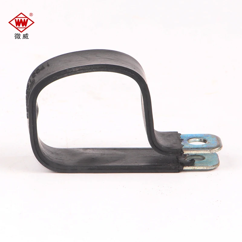 Chinese manufacturer custom metal hose clamp  type R rubber clamp automobile oil pipe fixing clip