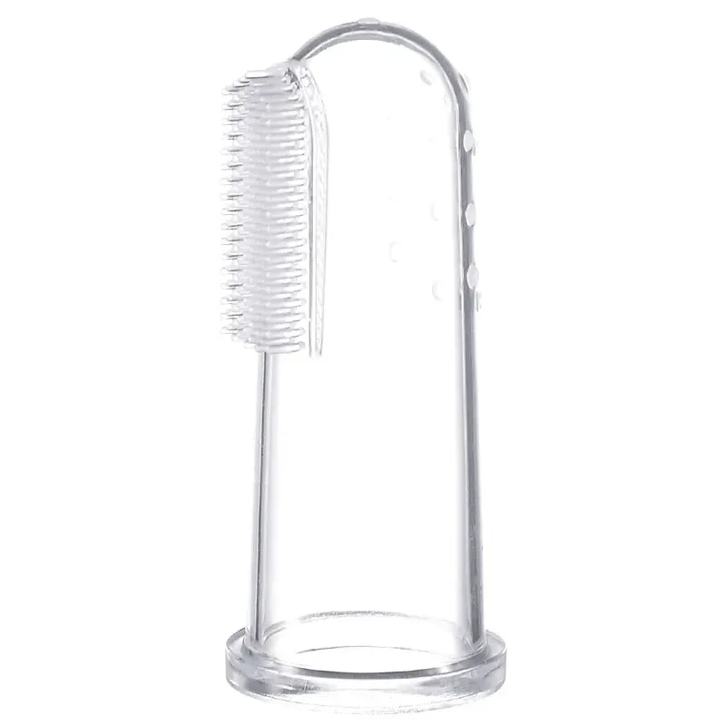 Oral Hygiene Soft Kids Toddlers Oral Cleaning Massaging Easy Silicone Baby Finger Toothbrush With Case For Training Teething