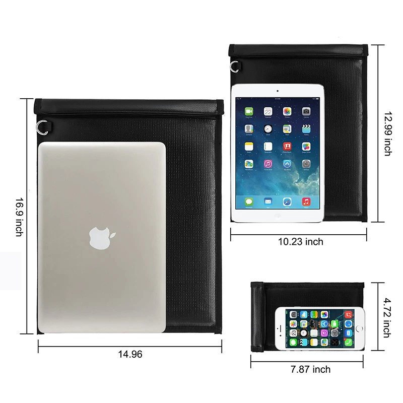 Luxury Laptop Tablet Cell Phone Jammer Cage Anti Theft Pouch Anti Hacking Case Blocker Fireproof Water Resistant Faraday Bag