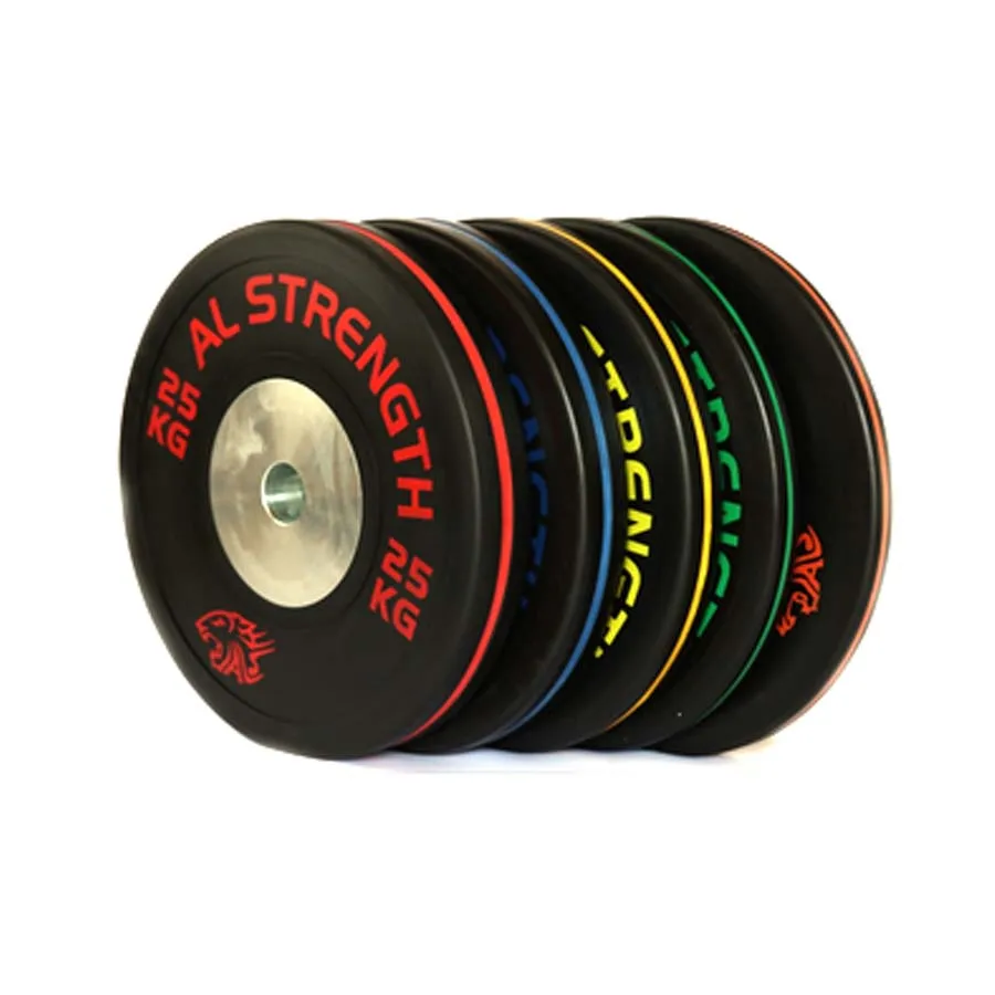 Rubber Barbell Weight Lifting Competition Bumper Plates with Color Strip