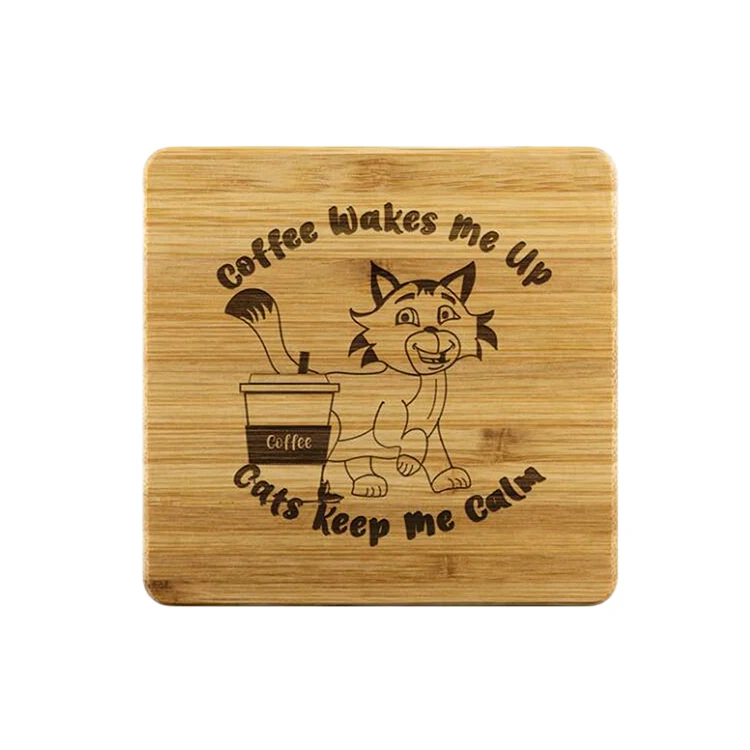 Eco-friendly Bamboo Coaster Healthy Carving Craft Bamboo Mat Handmade Insulated Pads Bamboo Trivet&Coaster Hot Pot Pad