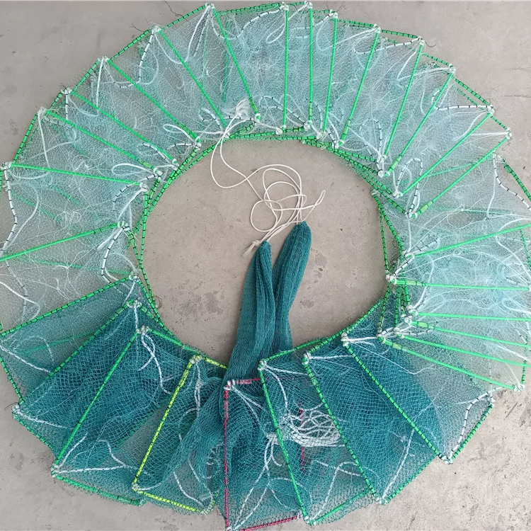 strong frame with 3.8MM  steel fishing trap fishing cage eel dragon fyke net  with 22*35CM 29 sections