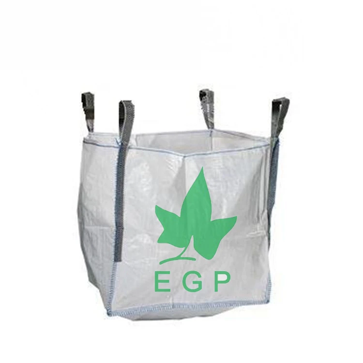 EGP 90x90x120 Jumbo Bag 1000kg PP Sand Bulk Big Bag 1 Ton Breathable Antistatic Fibc Bag Flat Bottom 1500kg Loading Tubular
