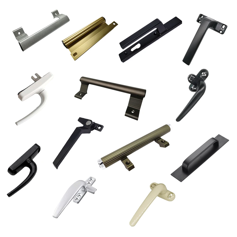 Zinc Alloy Sliding Door Lock Handle D Type Lock Docking Handle For Balcony Door