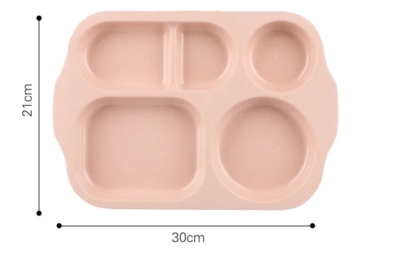 12 Inch Unbreakable Divided Plates Section Plates Kids Food Tray  with 5 Compartment Plates