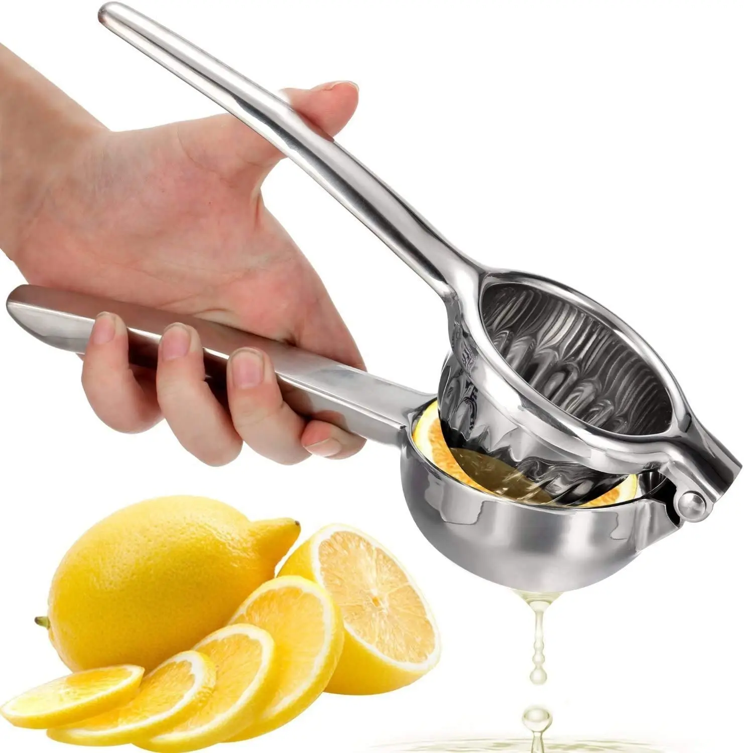 Portable Fruit Tools 304 Stainless Steel Manual  Hand Juicer Press Orange Lemon Squeezer