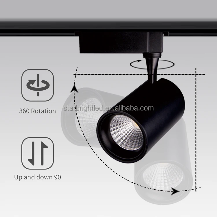 Factory Hot Sale led adjustable track light cob led track lighting 30w aluminum housing for project