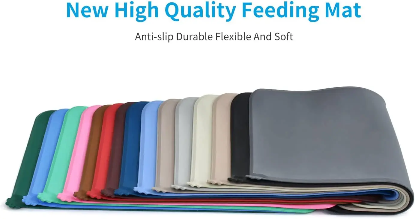 Silicone Waterproof Dog Cat Pet Feeding Mats Anti-Slip Pet Bowl Mats Pet Feeding Mat