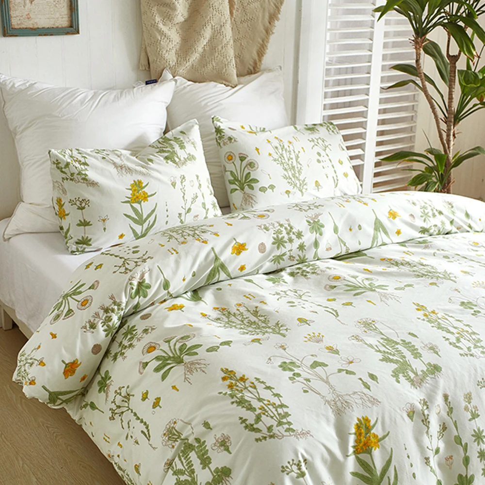  RUIKASI Wholesale king Size flower pattern Colored bed sheet 3d 100% cotton duvet cover bedding
