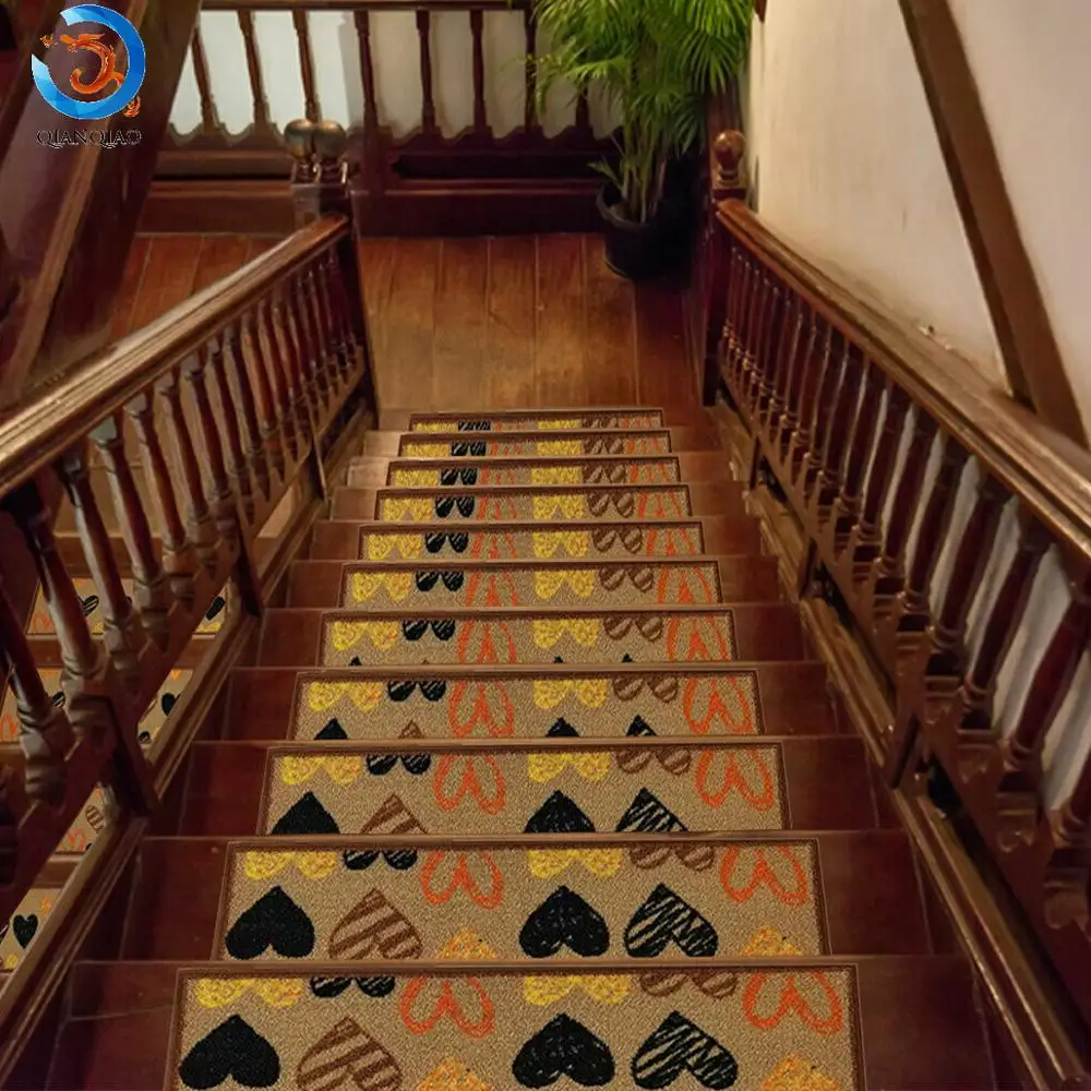Self Adhesive Indoor Stair carpet flooring stair tread mat for home and hotel