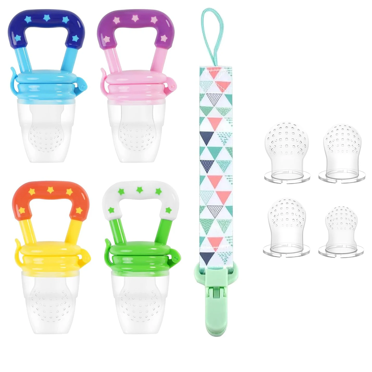 Wholesale Baby First Stage Food Feeder Fruit Pacifier Freezer Fruit Nipple For Baby Teething Feeder Set