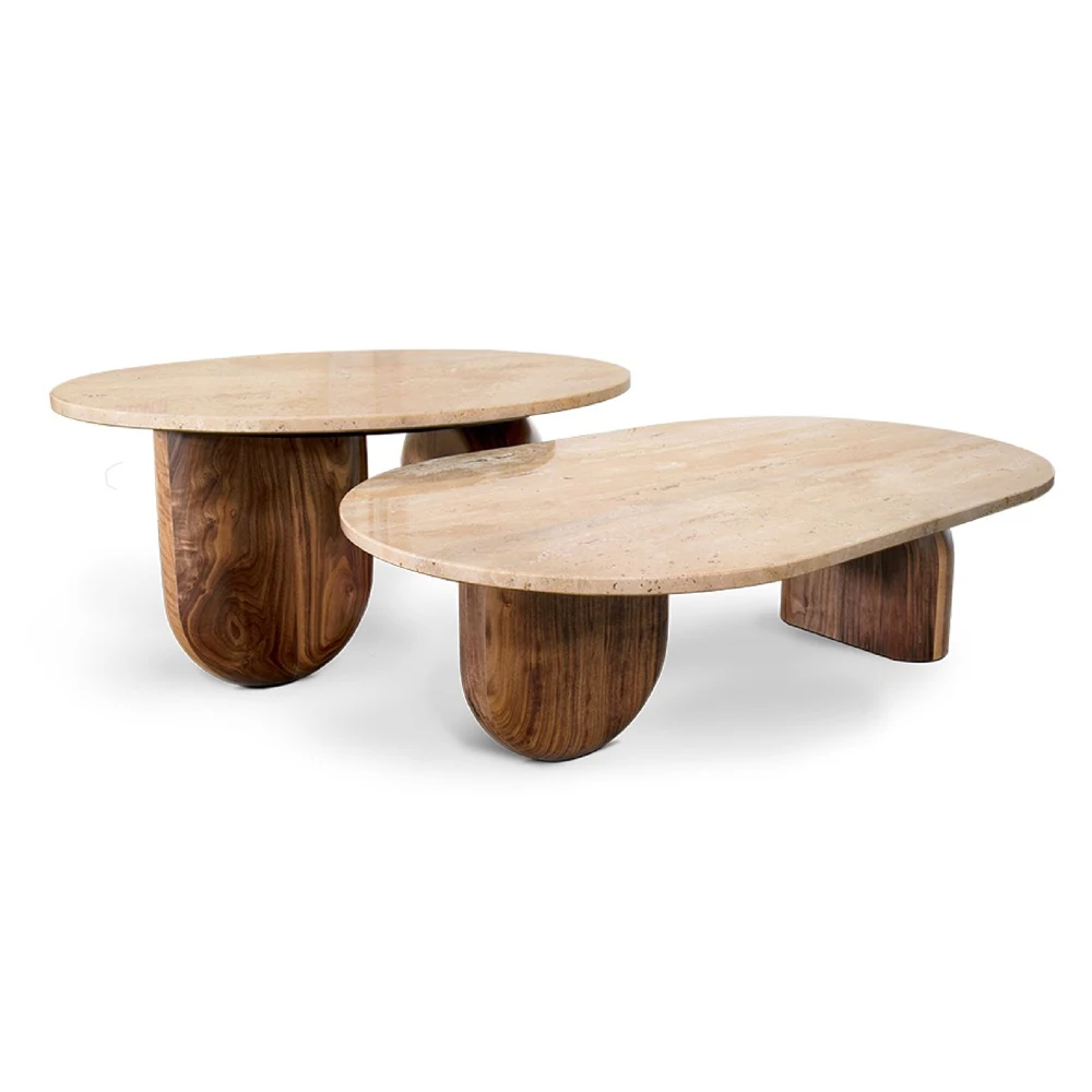 Новый дизайн Фошань Роскошный Современный 5-Звездочный Отель мебель деревянная изогнутые лобби журнальный столик