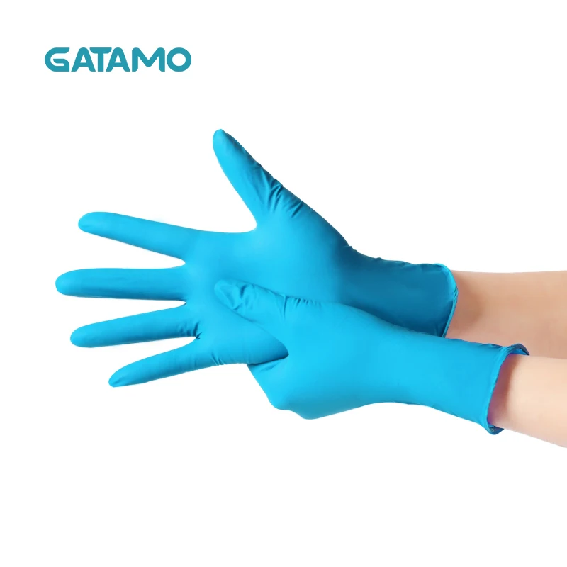 C59 Wholesale Powder Free gloves China Protective Tatoo Blue Nitrile Synthetic Gloves
