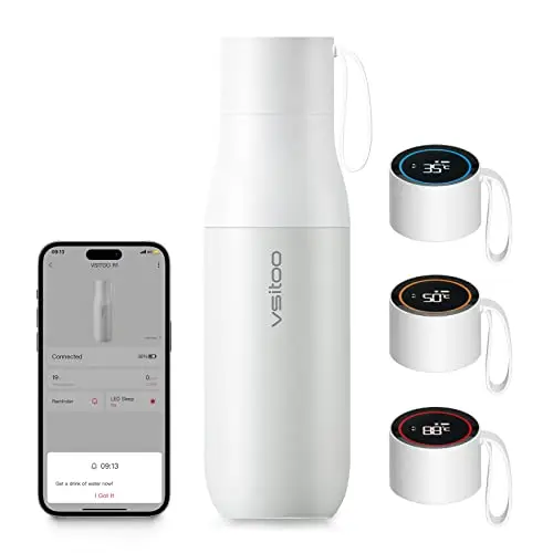 high-end smart app UV self cleaning stainless steel water bottle Vacuum Flasks thermoses Temperature display drinking remidner