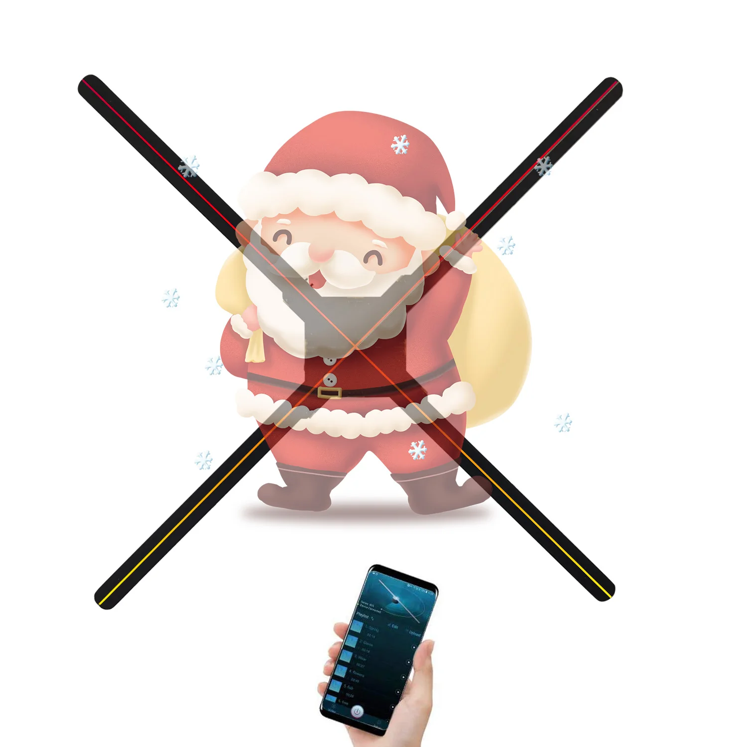 3D Hologram Fan,75CM 3D Fan Hologram Projector Advertising Display with 700 Video Library and LED fan hologram Holofan