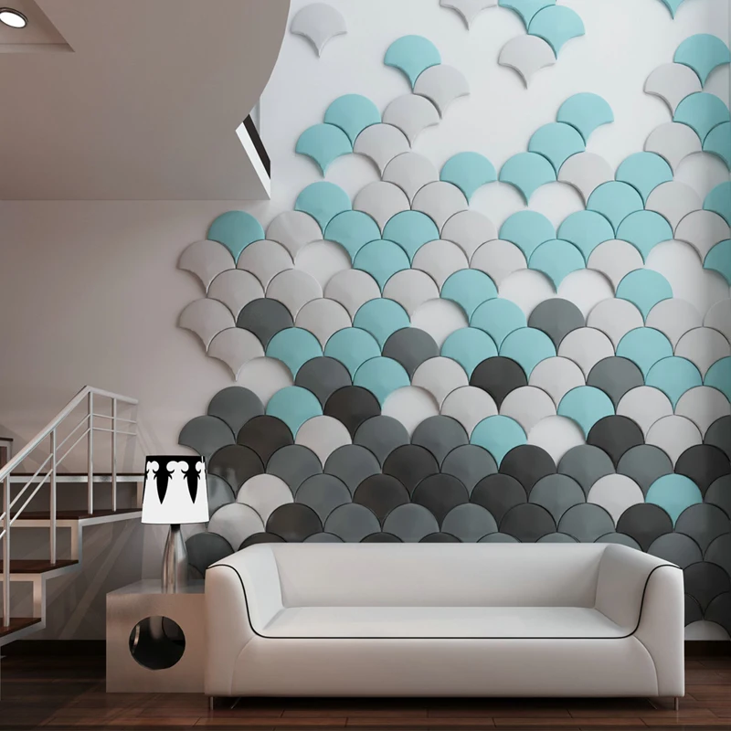 Free sample decorative wall panel 3D heat resistant external 3d living room wallpaper