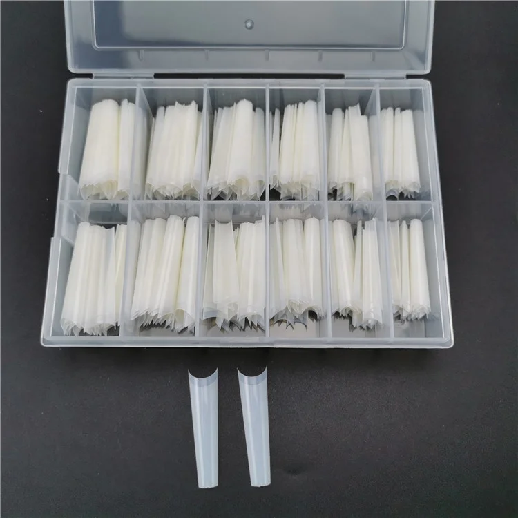 High Quality Extra Long Square Stiletto ABS Half Gel Nail Tips Custom Logo Almond Coffin Design for DIY Salon Style for Fingers