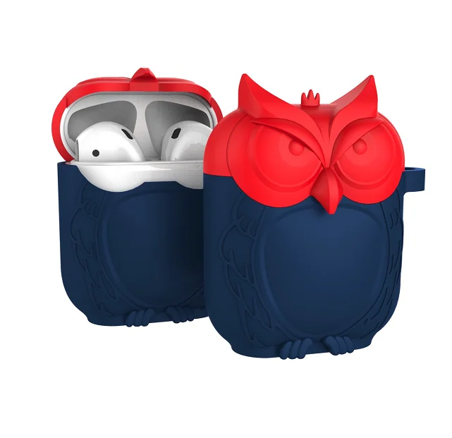 Amazon Hot Selling Durable Shockproof Cute Bird Owl Protective Cover Silicon Wireless Earphone Case For Airpods 1/2/3Case