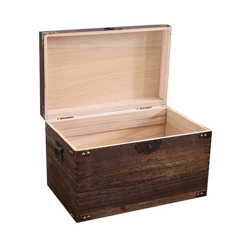 Factory wholesale custom vintage retro belt lock wooden box wooden jewelry box wooden craft box