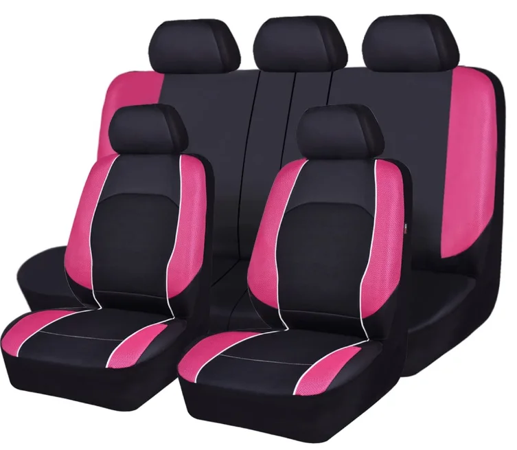 Breathable 3D Air Mesh with Elastic Cloth Universal Fit Car Seat Cover for Automotive Sedan,Truck Van Airbag Compatible