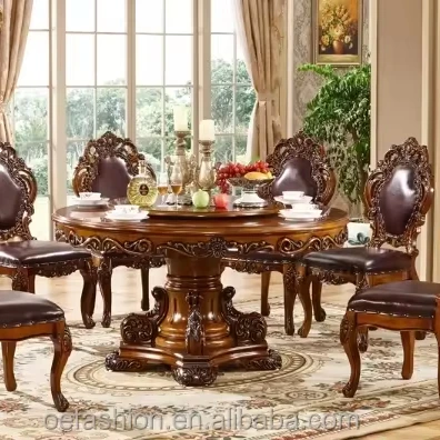 OE-FASHION European Solid Wood birch Furniture indoor Dining Set Dining Table and Chairs Set For 6 8 10 12
