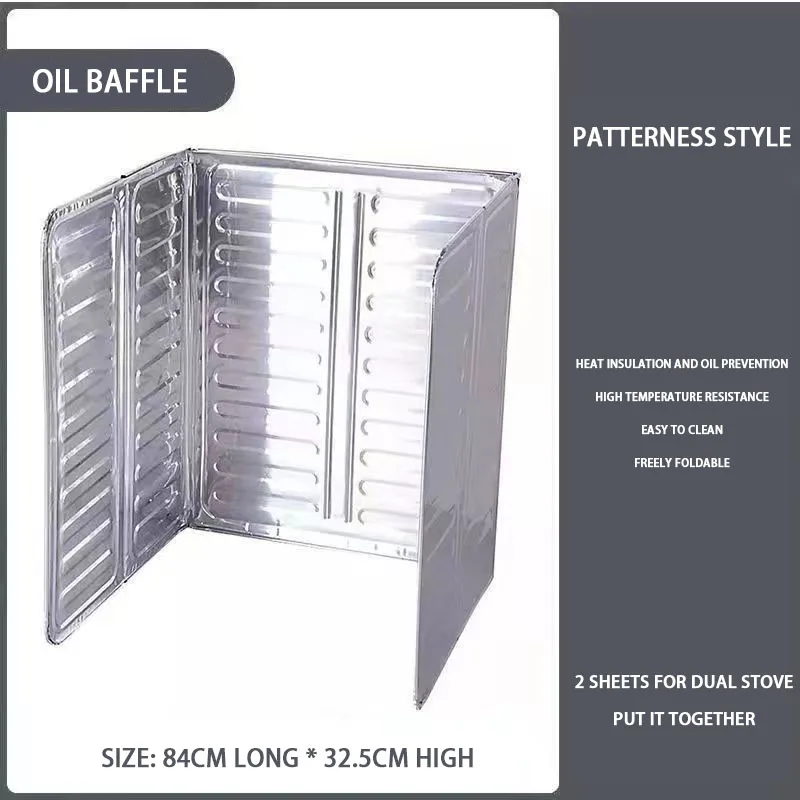 Creative Grease Shields Kitchen Fryer Grease Trap Aluminum Foil Heat Shield Gas Stove Top Folding Baffle