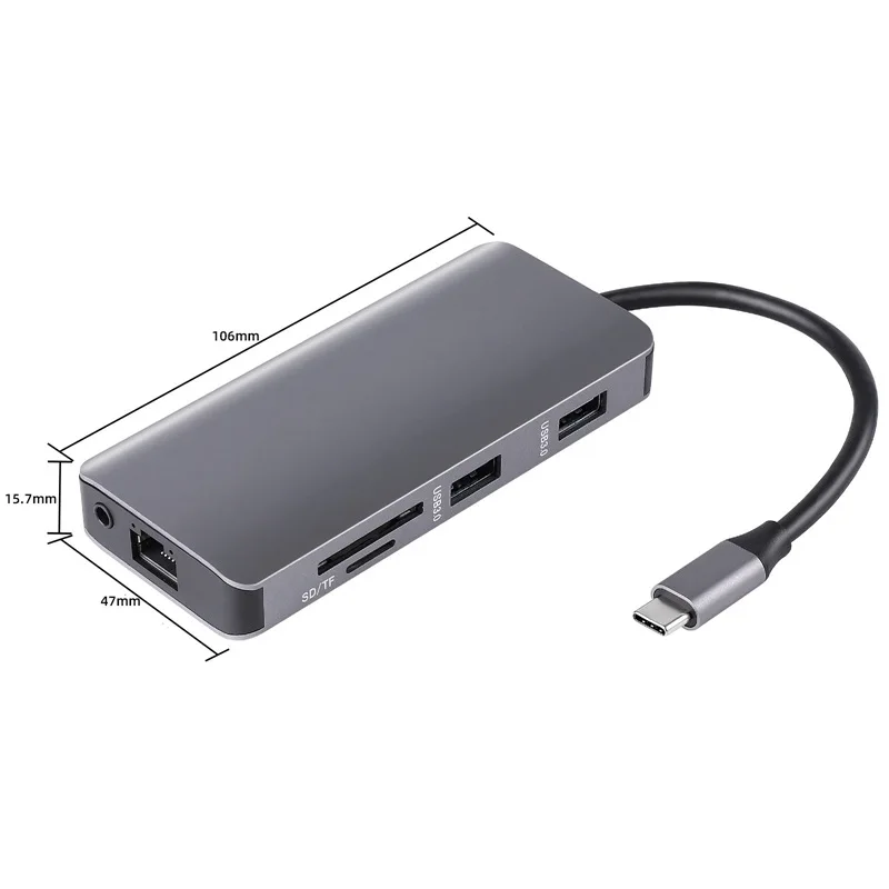  9 в 1 Type-C к HD VGA 2 USB3.0 SD/MMC микро SD/TF Card Reader устройство чтения карт 3 5 мм аудио pd-порт подходит для Mac
