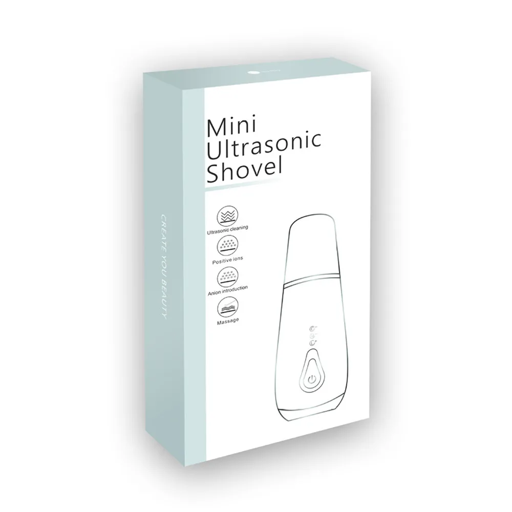 Home Use Beauty Equipment Facial Pore Cleaner Blackhead Remover Silicone Case Facial Skin Scrubber Ultrasonic Spatula