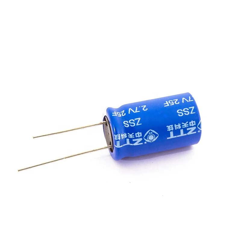 Factory Supply RoHS Compliant Long Cycle Life UPS Power Bank 2.7V 25F EDLC Supercapacitor 2.7V25F Super Capacitor