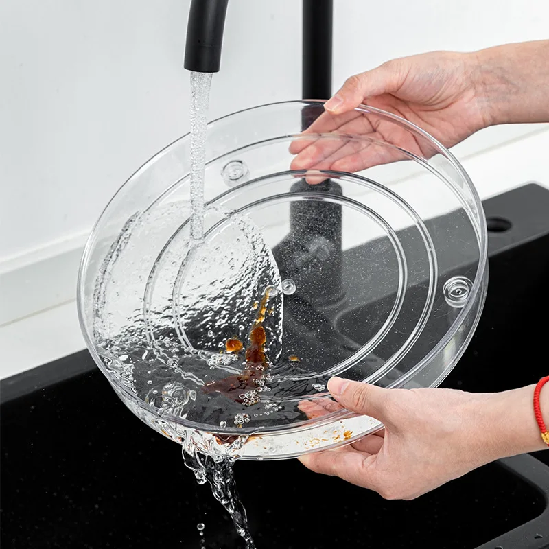 1/2Tier Transparent Plastic Lazy Susan Kitchen Spice Rack Makeup Storage 360 degree Turntable Rotating Seasoning Organizer