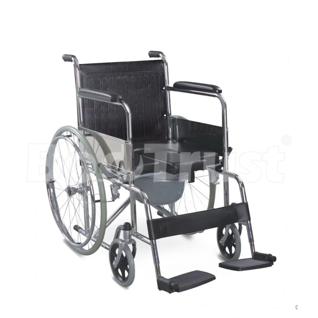 BodTrust Wheel Chair Manual Wheelchair With Bedpan