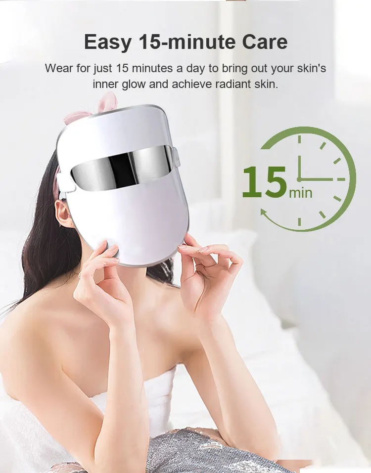 Skin Rejuvenation PDT Wrinkle Remover Neck Red Light Therapy Beauty 7 Color Blue Red Led Light Therapy Facial Face Mask