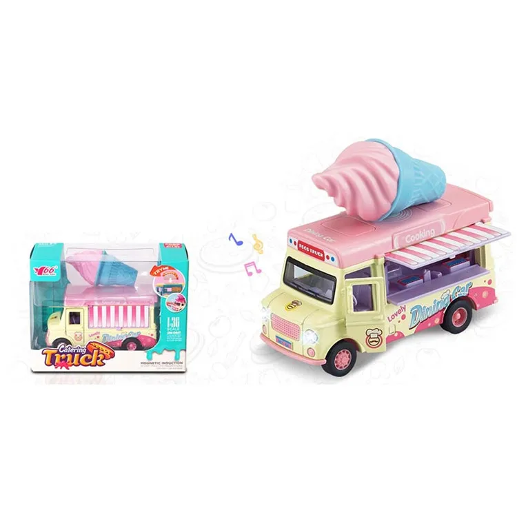 1:36 Children ice cream theme alloy dining car diecast classic model car