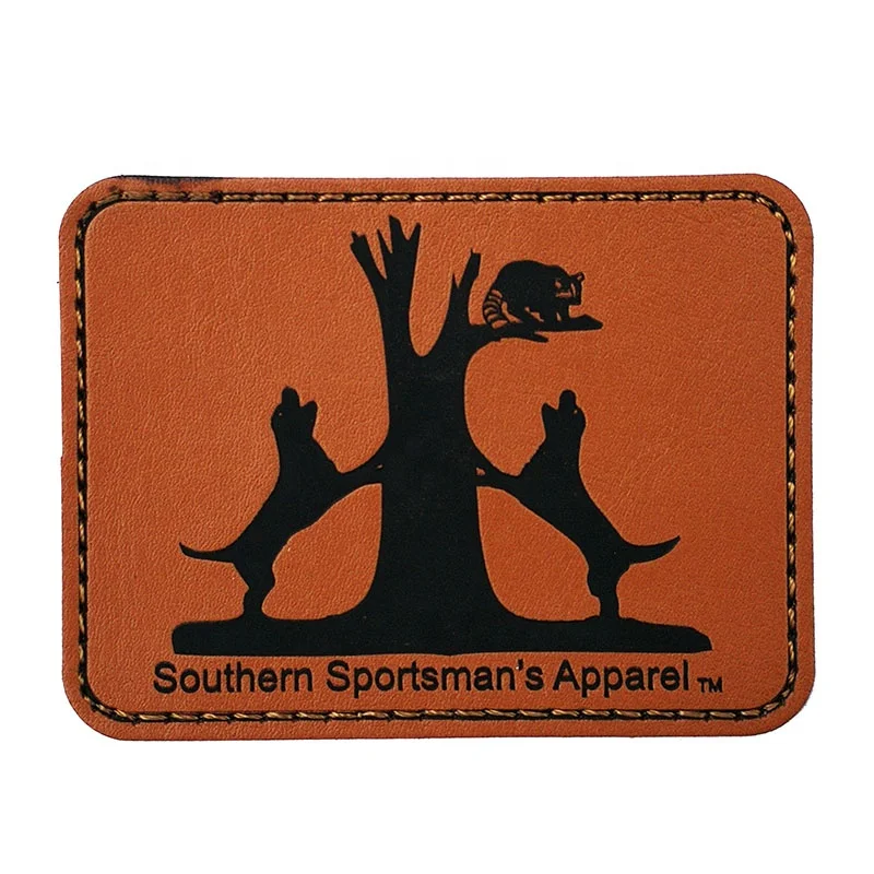 Brand Jeans PU Label Patch Embossed Custom logo Garment Clothes Leather Label Custom Leather Bag Tags