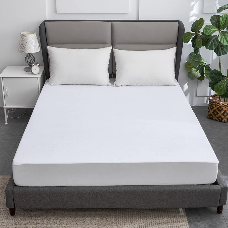 Premium Bamboo Terry Fitted Style Mattress Cover Waterproof Double Mattress Protector