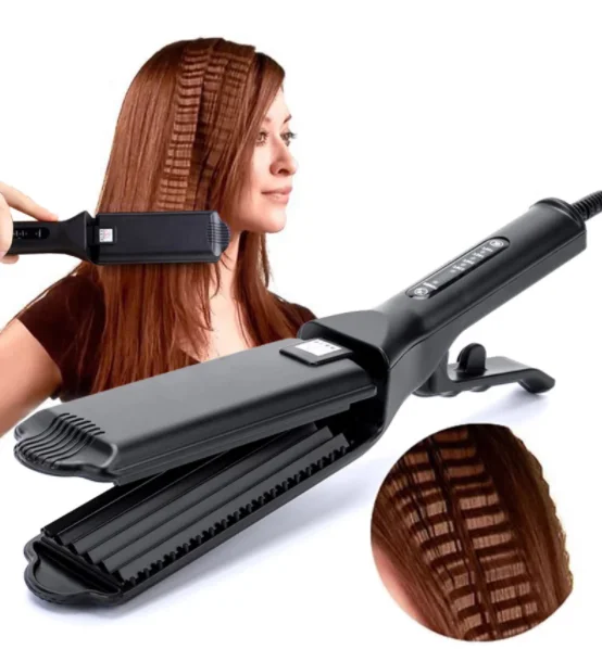 Professional Hair Crimper Curling Iron Wand Ceramic Corrugated Wave Corn Irons Wave Curler Iron Electric Corrugation Plate Clip