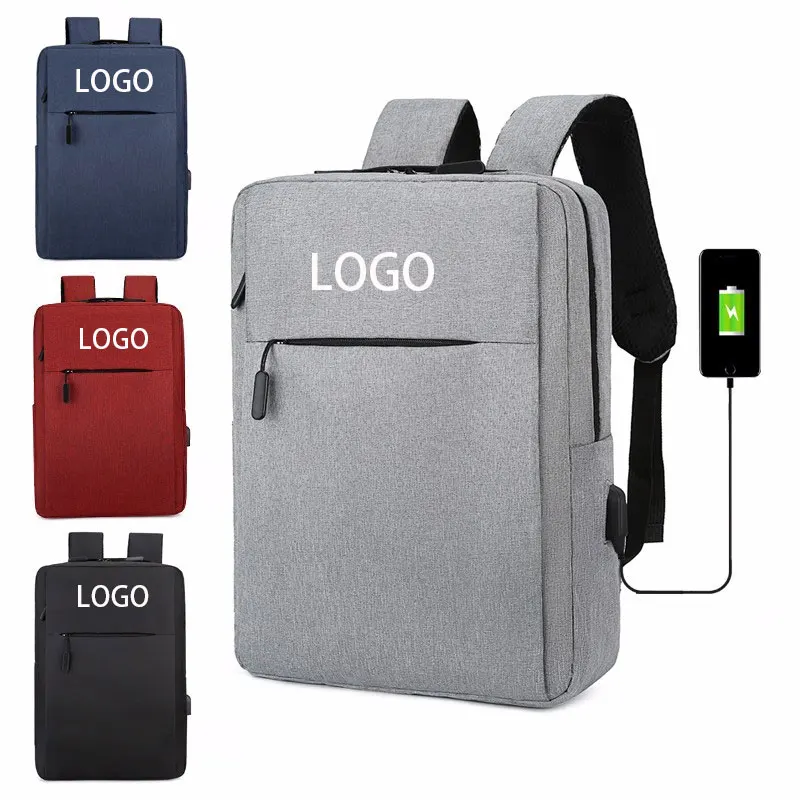 Wholesale Custom Logo Waterproof Backpack USB Charging Oxford Material Business Office Laptop Briefcase Men Ladies Travel Zipper