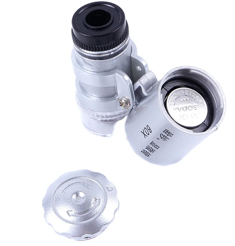 60X Portable Mini Jeweler Loupe With UV Light